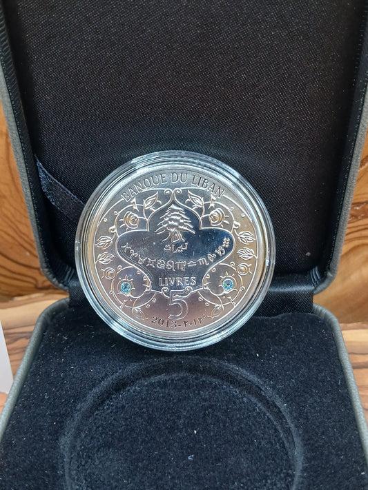 Scorpio, official issue of the Bank of Lebanon, 500-karat silver