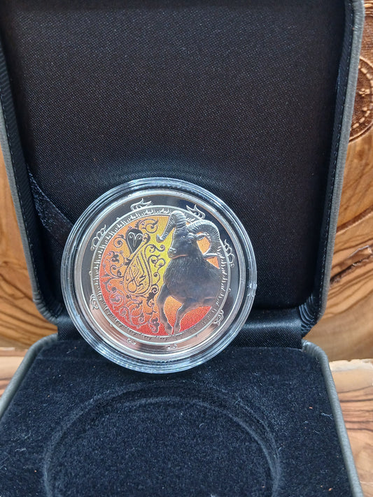 Aries , official issue of the Bank of Lebanon, 500-karat silver